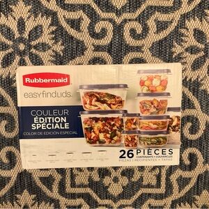 Rubbermaid Easy Find Lids Food Storage Set - 26 Pieces, Clear and Blue